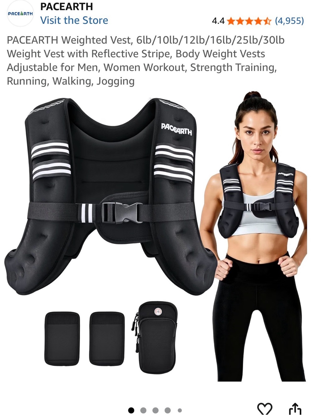 PaceEarth 12 pound Weighted Vest